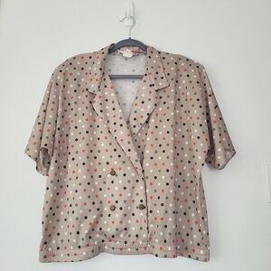 Vintage Tan Polka Dot Shirt